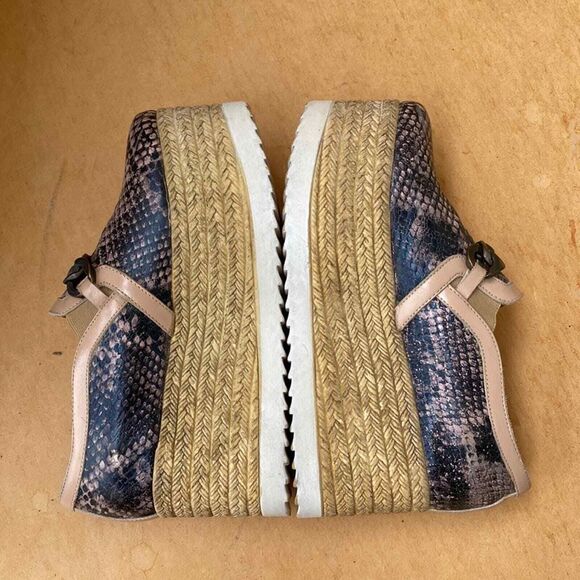 Faux Snakeskin Platform Espadrille Shoes Women EU 37 US 6.5 Lightweight Clubwear - Picture 12 of 15